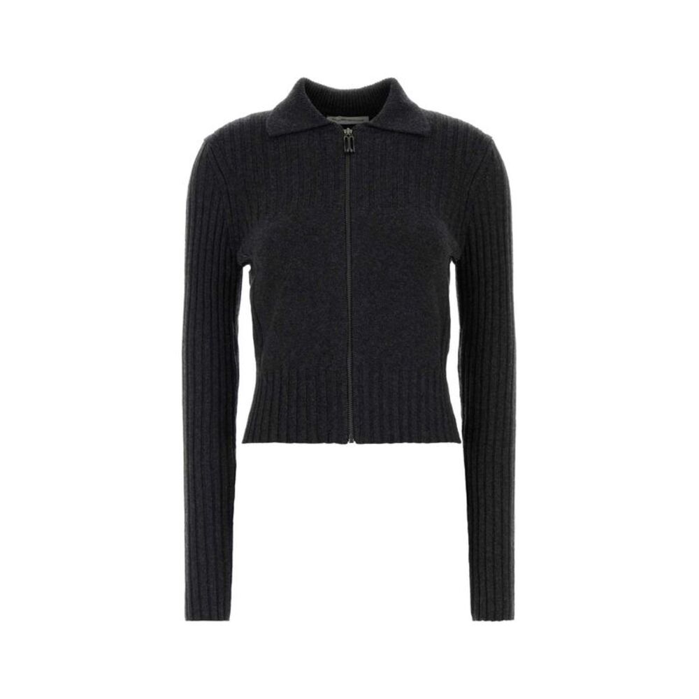 Victoria Beckham Women Graphite Wool Blend Cardigan